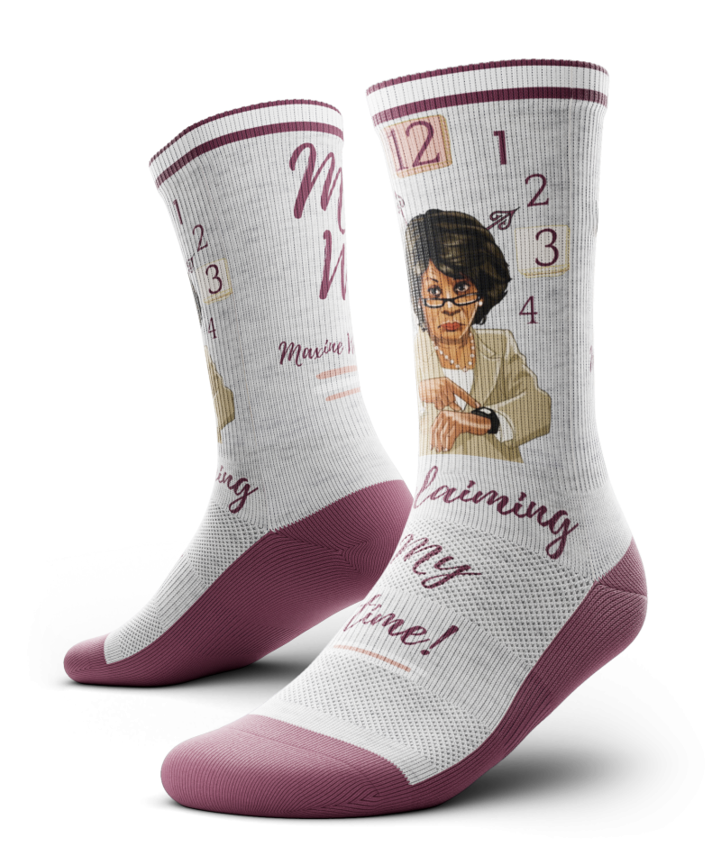 Gray Maxine Waters Reclaiming My Time Socks
